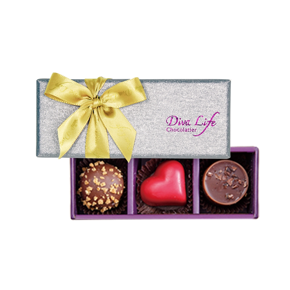 Diva Life 音樂聖誕 經典3入禮盒(比利時夾心巧克力) 5盒