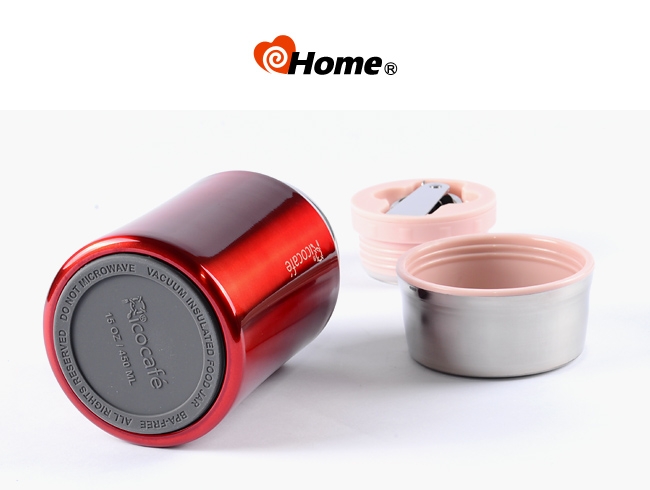 i-home 真空食物罐 靚亮時尚黑紅鏡面-450ml(1入)