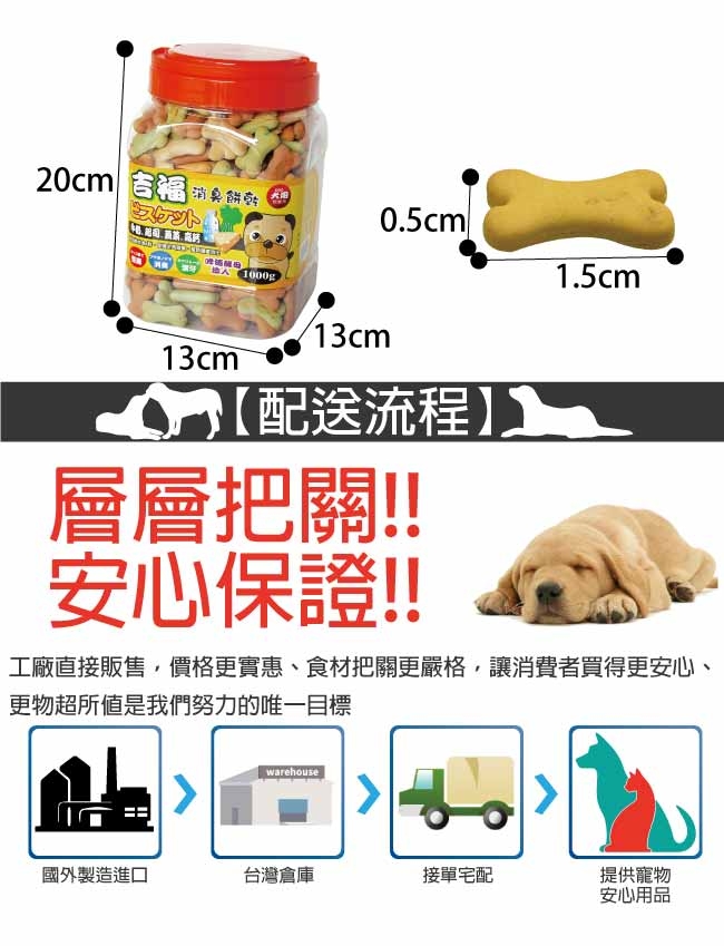 MDOBI摩多比-犬用 吉福消臭餅乾 綜合口味1KG(中骨頭造型)