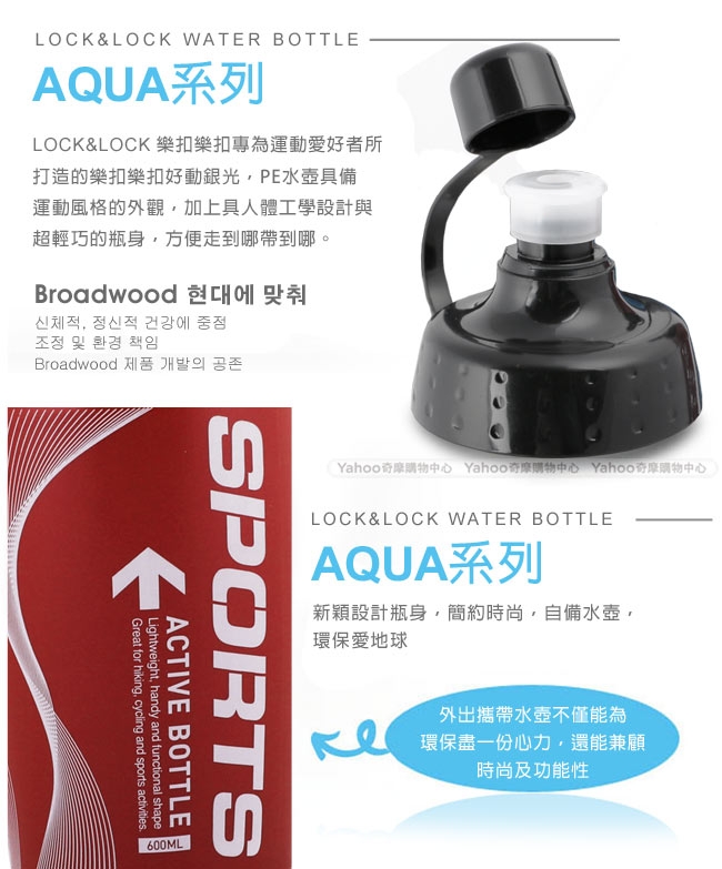 【樂扣樂扣】AQUA系列好動銀光隨行水壺/750ML(紅)