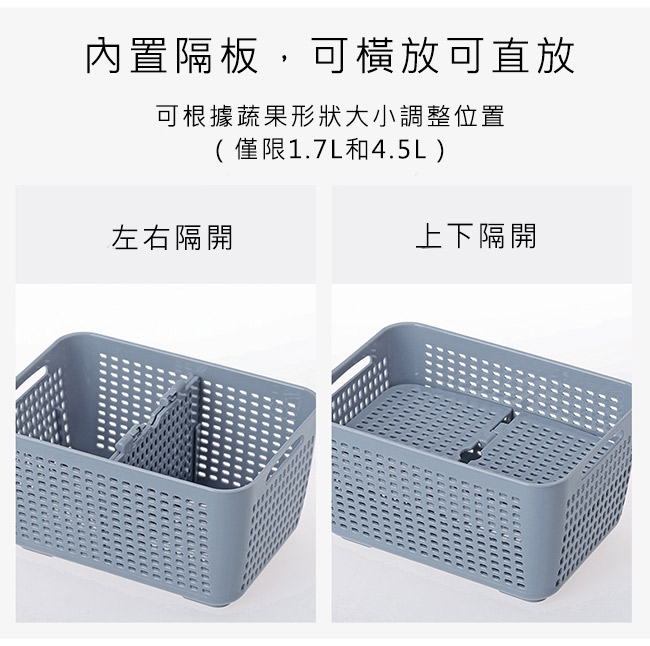 日本霜山 透明蔬果冰箱收纳瀝水保鮮盒(附蓋)2入組-灰色480ml