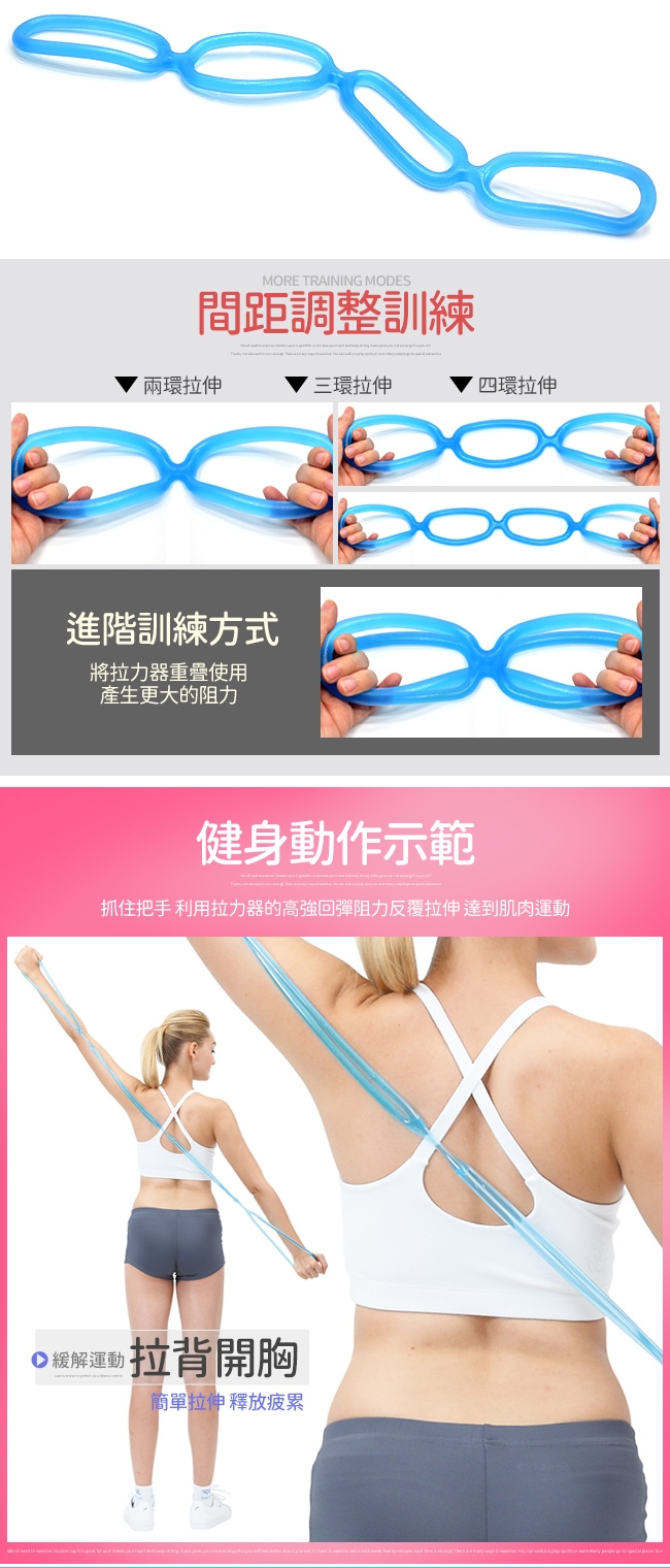 台灣製造果凍拉力繩 4環型彈力繩果凍繩