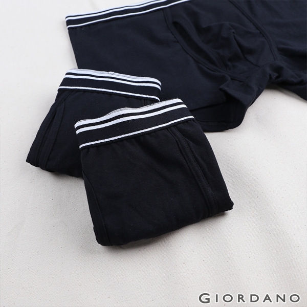 GIORDANO 男裝貼身平口四角褲(三件裝)- 09 黑色