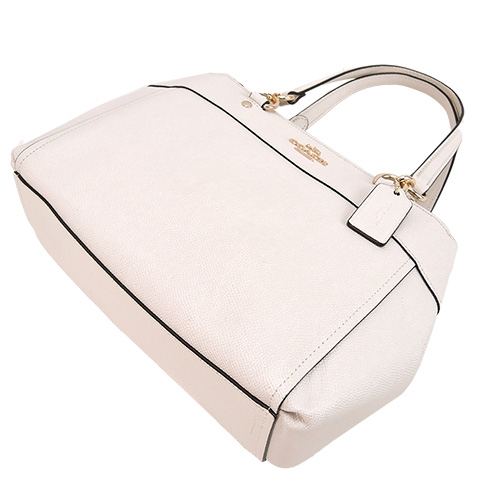 COACH BROOKE 素面防刮PVC三層兩用包(小/白)(展示品)