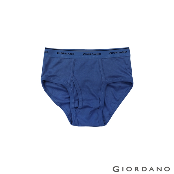 GIORDANO 男裝素色棉質三角內褲(六件裝)-37 藍/黑