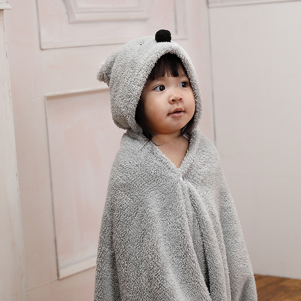 【MORINO摩力諾】動物造型速乾兒童連帽罩袍 披風 抱枕(無尾熊) 附提袋
