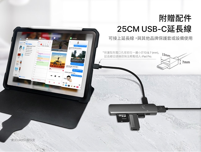 innowatt USB-C 6合1轉接擴充器for iPad Pro 11/12.9