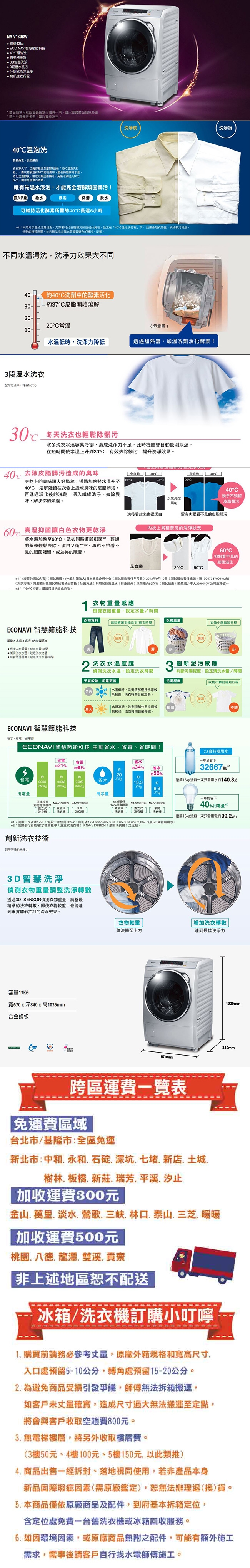 國際牌 13kg 滾筒式變頻洗衣機-炫亮銀 NA-V130BW-L 限北北基送基本安裝