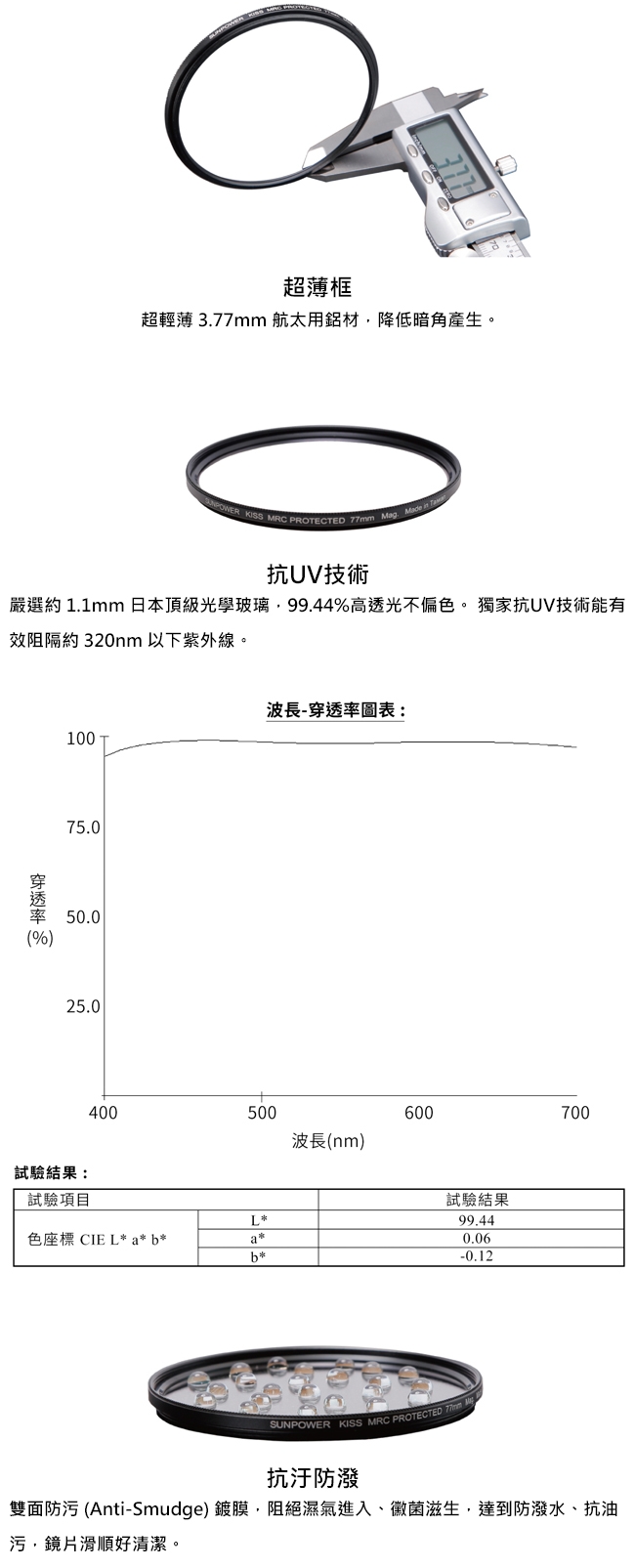 SUNPOWER KISS ND3.0 磁吸式鏡片/ 77mm