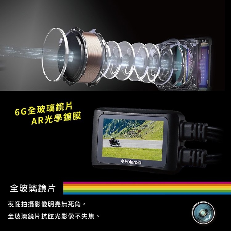 Polaroid寶麗萊 MS273WG蜂鷹Wifi機車夜視雙鏡行車記錄器-附32G卡