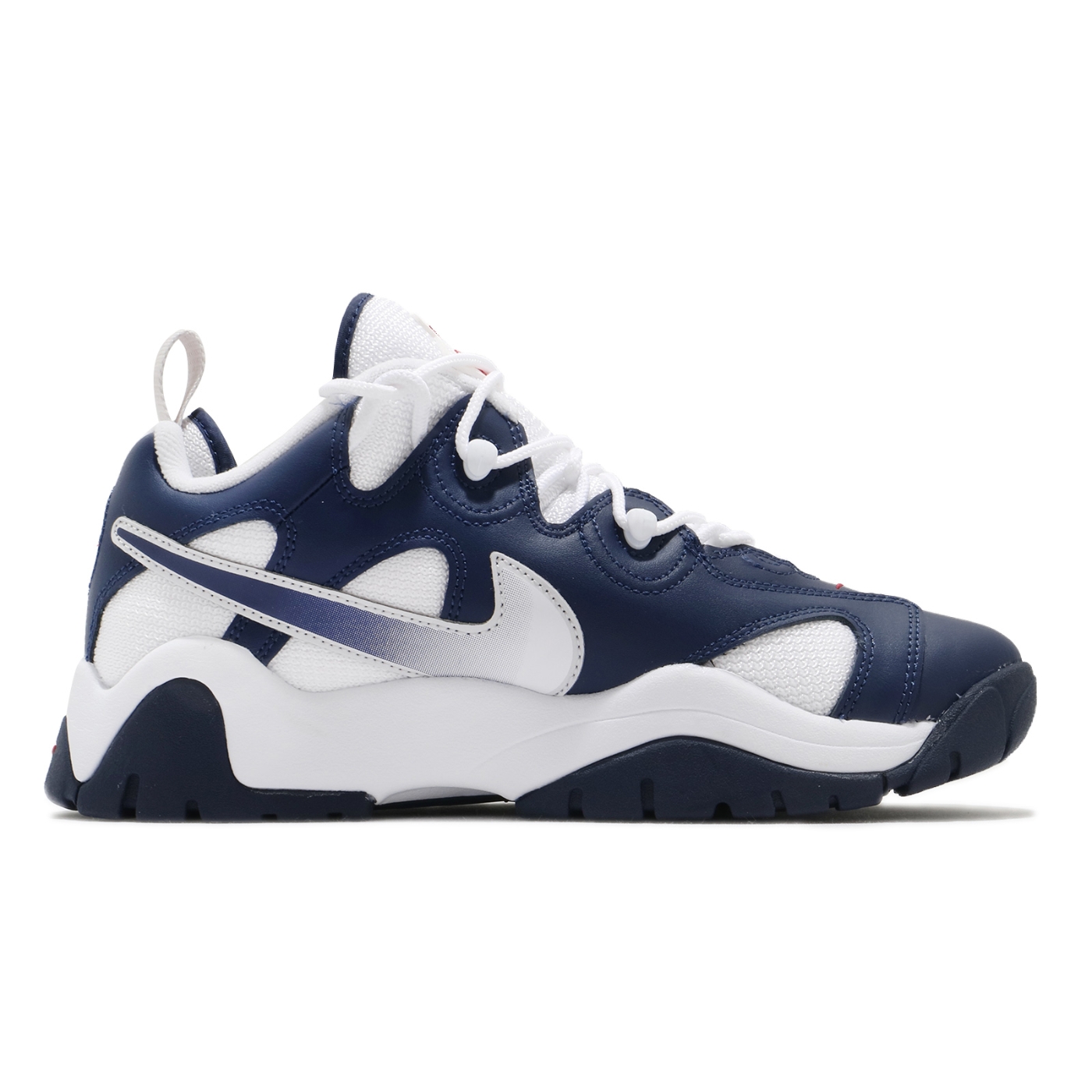 nike air barrage low blue and white