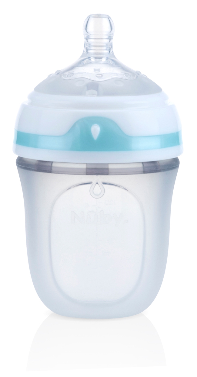 Nuby蒸氣消毒烘乾鍋+Nuby Comfort 寬口徑防脹氣矽膠奶瓶 150ml