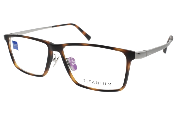 ZEISS蔡司眼鏡 鈦材質 輕巧簡約款/霧琥珀棕-霧銀 #ZS75016 F940