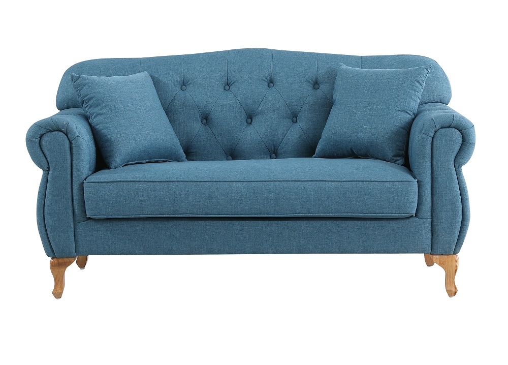 MUNA 米洛斯雙人布沙發(藍色/綠色) 157X81X85cm