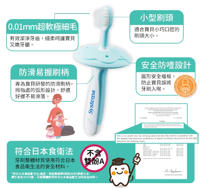 日本獅王LION 細潔兒童專業護理牙刷6月-2歲 4入組(顏色隨機出貨)