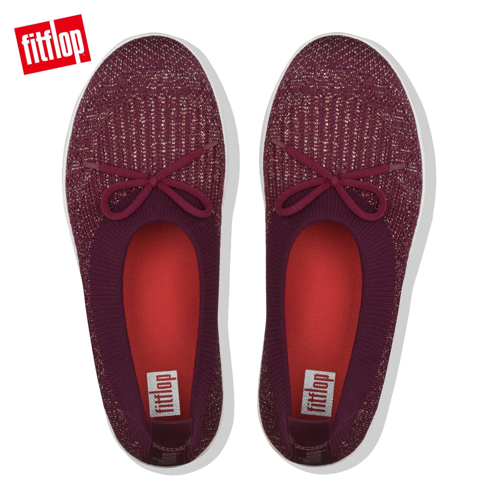 FitFlop ÜBERKNIT BOW BALLERINAS 休閒娃娃鞋 深莓色