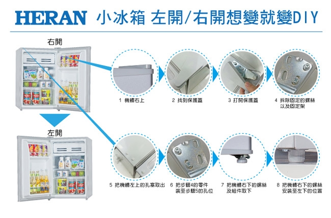 福利品 HERAN禾聯 95L 4級定頻單門小冰箱 HRE-1011