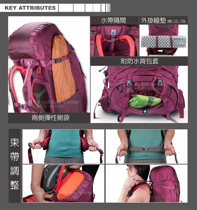 OSPREY 新款 Kestrel 68L 小鷹級 輕量健行登山背包_紅