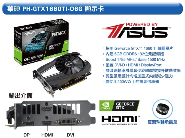 華碩H310平台[戰國獸魂]i7八核GTX1660Ti獨顯電腦