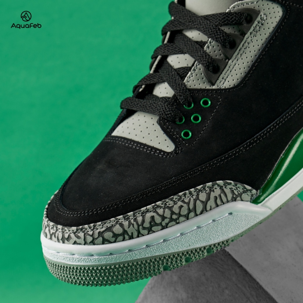 Nike Air Jordan 3 “Pine Green” 男鞋黑綠色爆裂紋AJ3 喬丹休閒鞋籃球