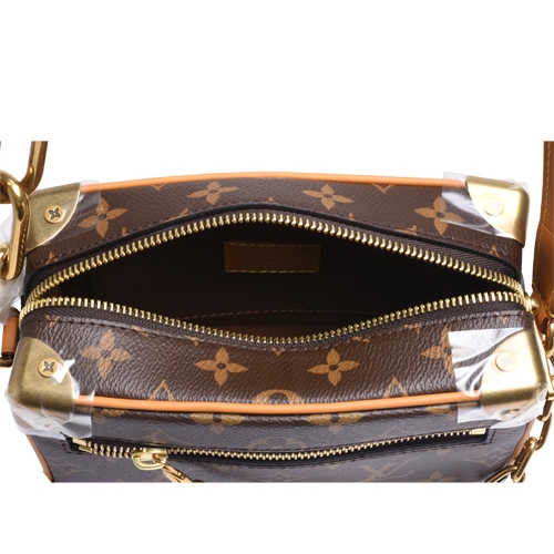 LV M68906 SOFT TRUNK系列經典Monogram帆布印花拉鍊肩背方包-迷你