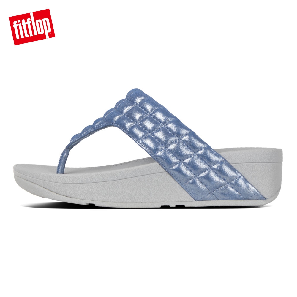 FitFlop LULU PADDED SHIMMY TOE THONGS 藍色