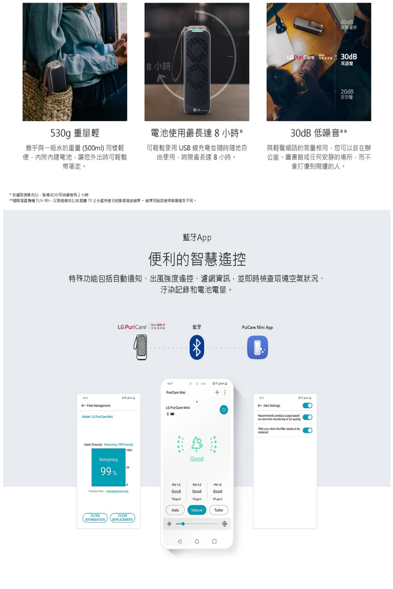 LG樂金PuriCare Mini隨身淨空氣清淨機 AP151MBA1