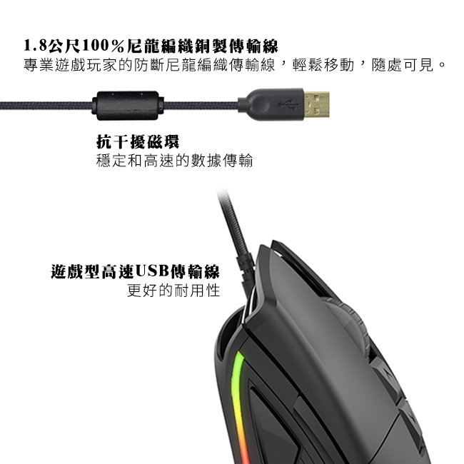 FANTECH UX1 HERO RGB終極戰士專業電競遊戲滑鼠