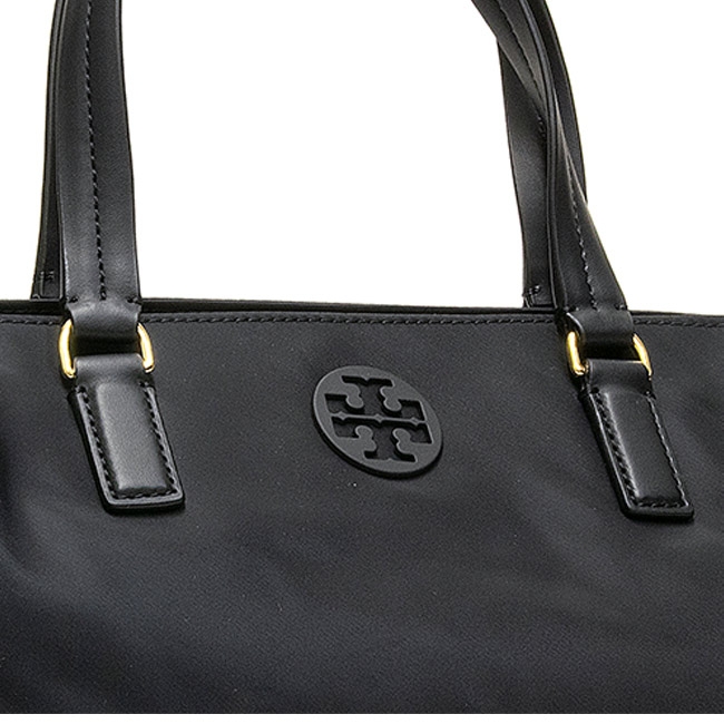 TORY BURCH Tolly 品牌LOGO 尼龍手提/肩背托特包(經典黑)