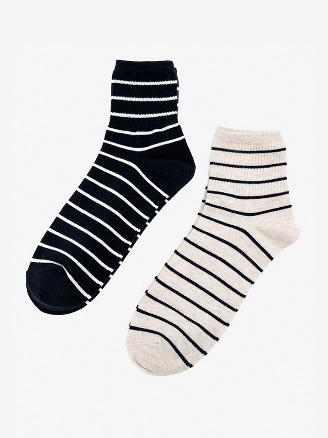 H:CONNECT 韓國品牌 配件 -簡約條紋襪組