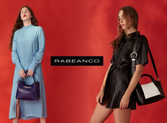 RABEANCO 迷時尚系列牛皮兩用信封包 黑