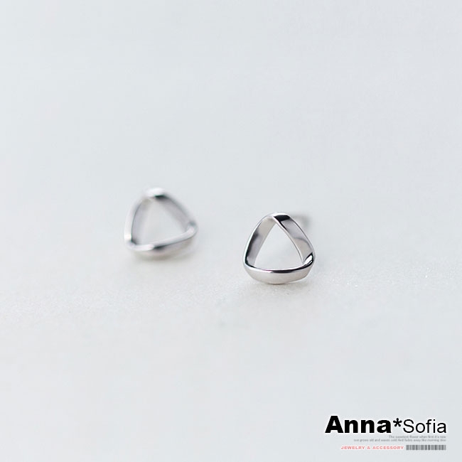 AnnaSofia 璇無限三角 925銀針耳針耳環(銀系)