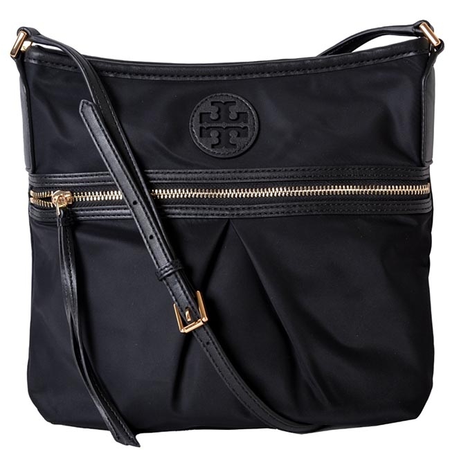 TORY BURCH NYLON 輕量尼龍斜背包-經典黑