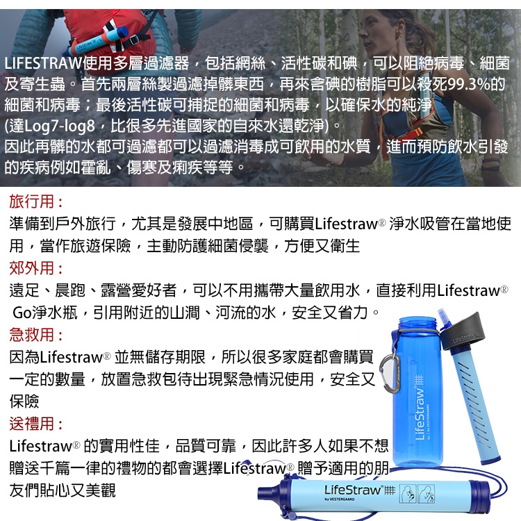 【LifeStraw】 生命淨水吸管 (過濾99.99%細菌、登山、過濾髒水)