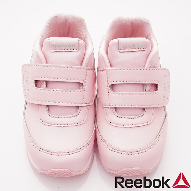Reebok頂級童鞋 皮質炫銀邊飾運動鞋款 NI017粉(寶寶段)