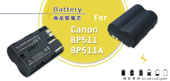 WELLY Canon BP-511 / BP511A 高容量防爆相機鋰電池