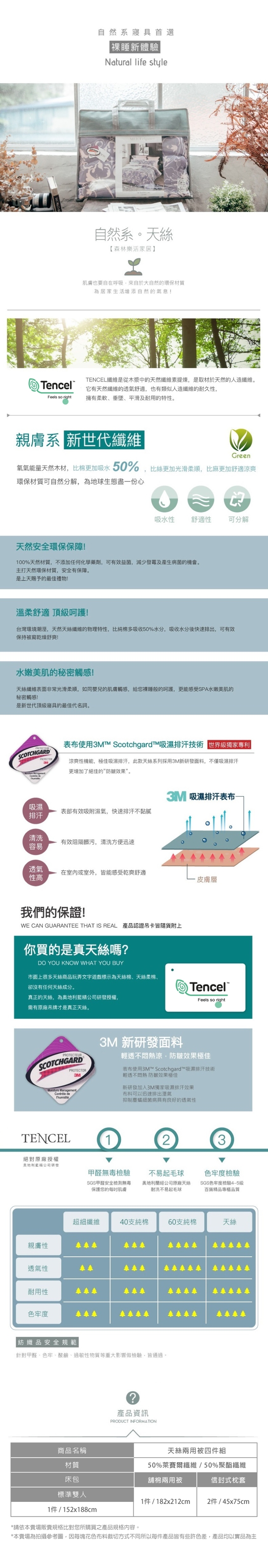 夢之語 3M天絲被套床包組 (白圓球熊) 雙人