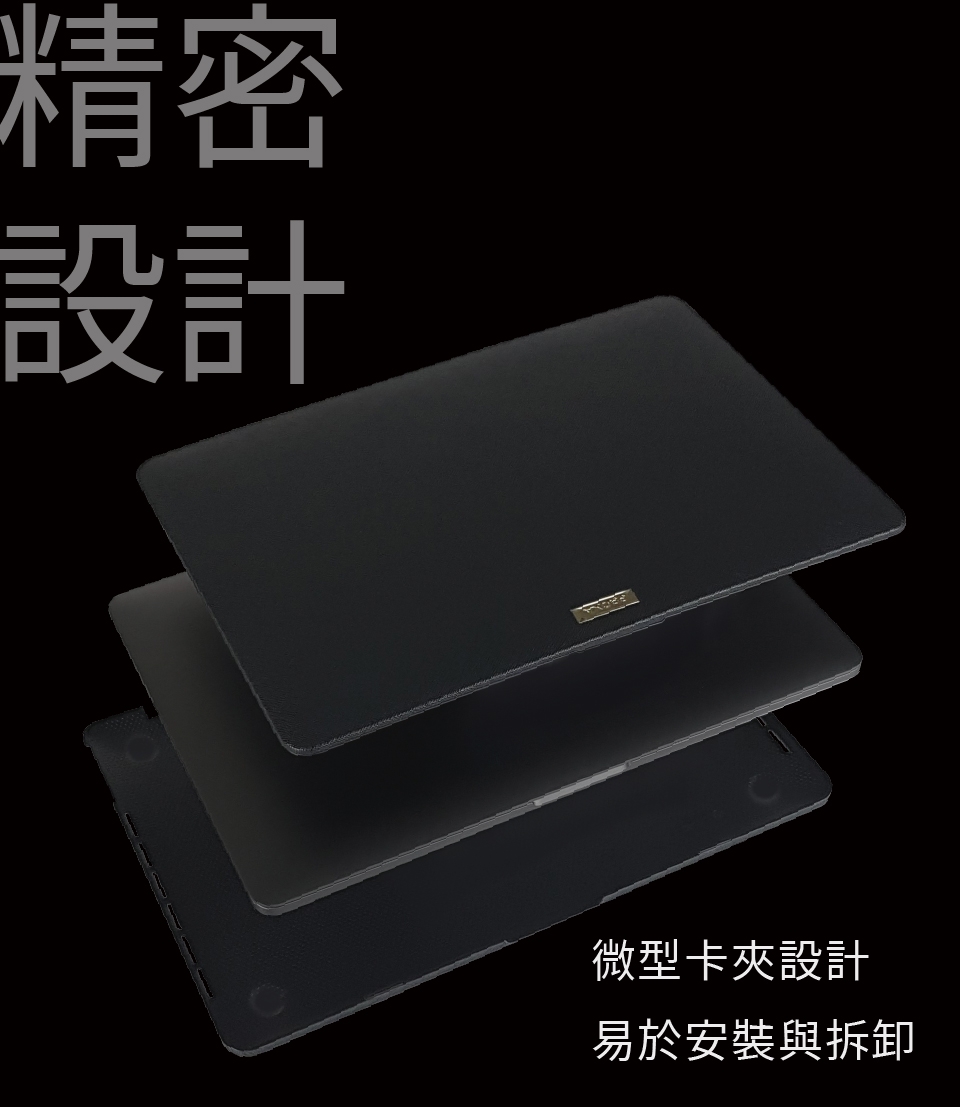 Proxa MacBook Pro 13吋 2018 防刮十字紋保護殼（經典黑）