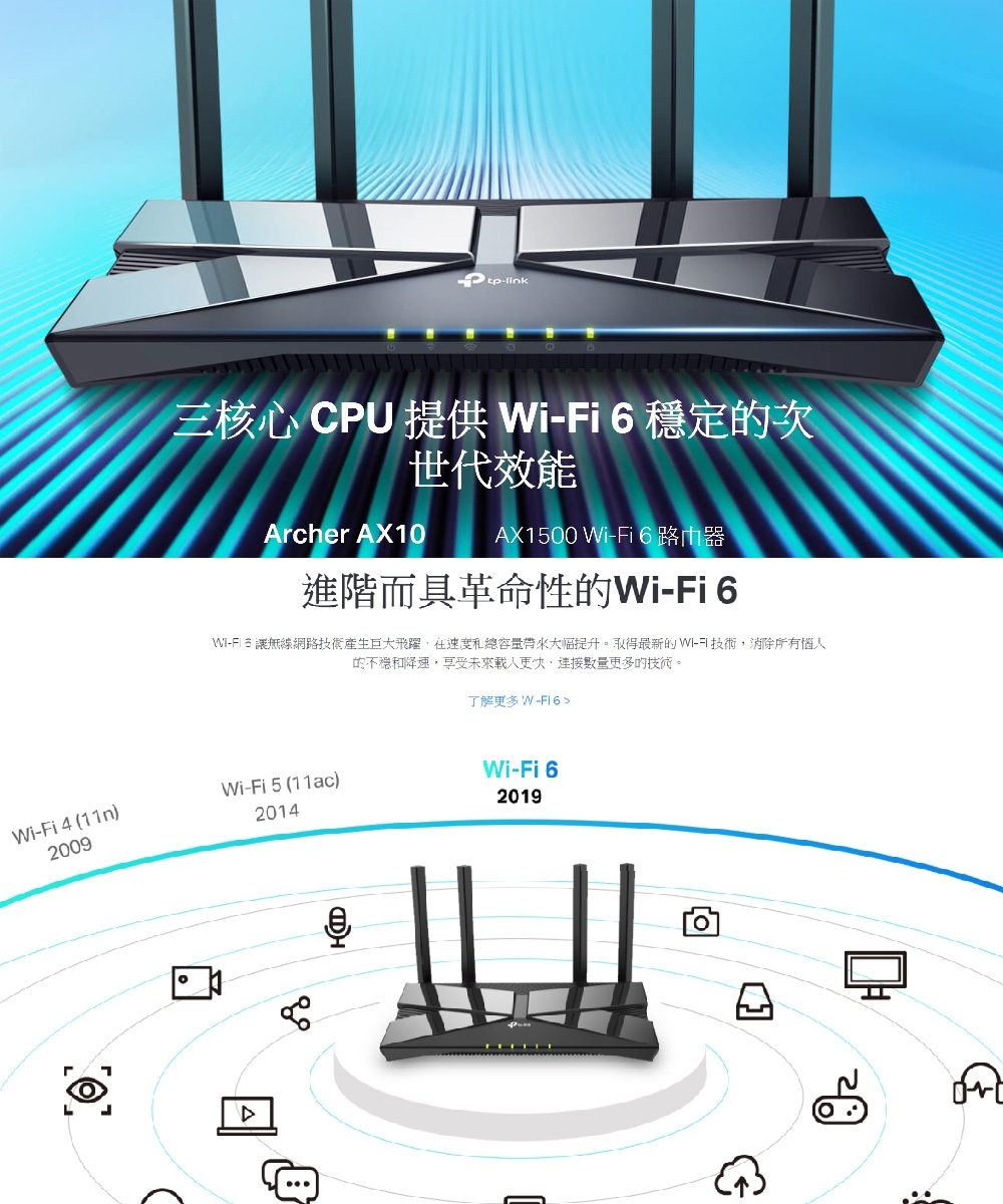 TP-Link Archer AX10 AX1500 wifi6 無線網路分享器路由器