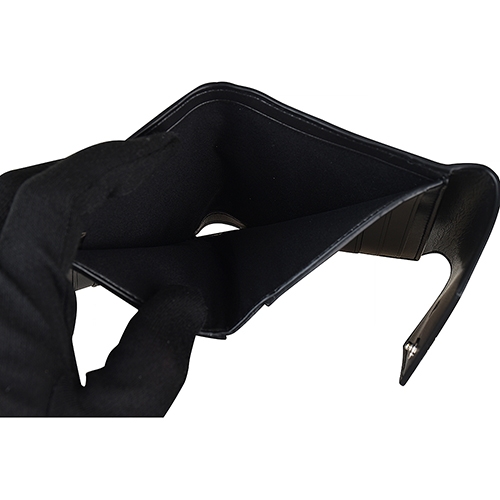 COACH專櫃款鐵灰字馬車LOGO金屬色牛皮7卡扣式短夾(灰)