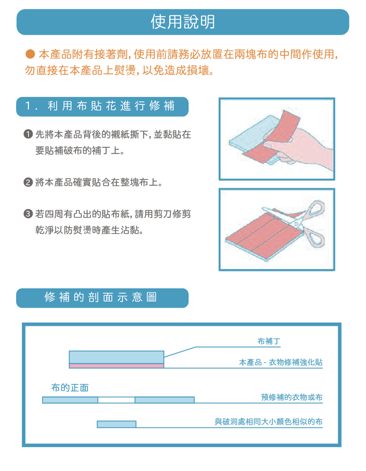 日本製造LEONIS褲子衣服修補破洞強化貼燙斗貼布熨斗布貼免車縫貼95922(寬40mm)