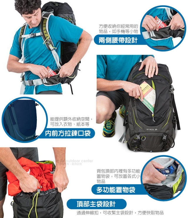 OSPREY 新款 Stratos 36 透氣立體網架健行背包_黑 R