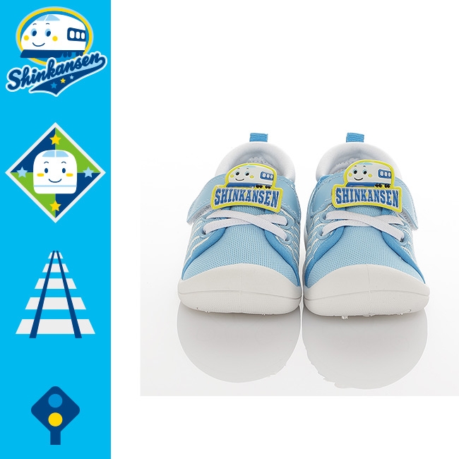 SANRIO三麗鷗新幹線 童鞋 護趾輕量透氣減壓防滑學步鞋-水.藍