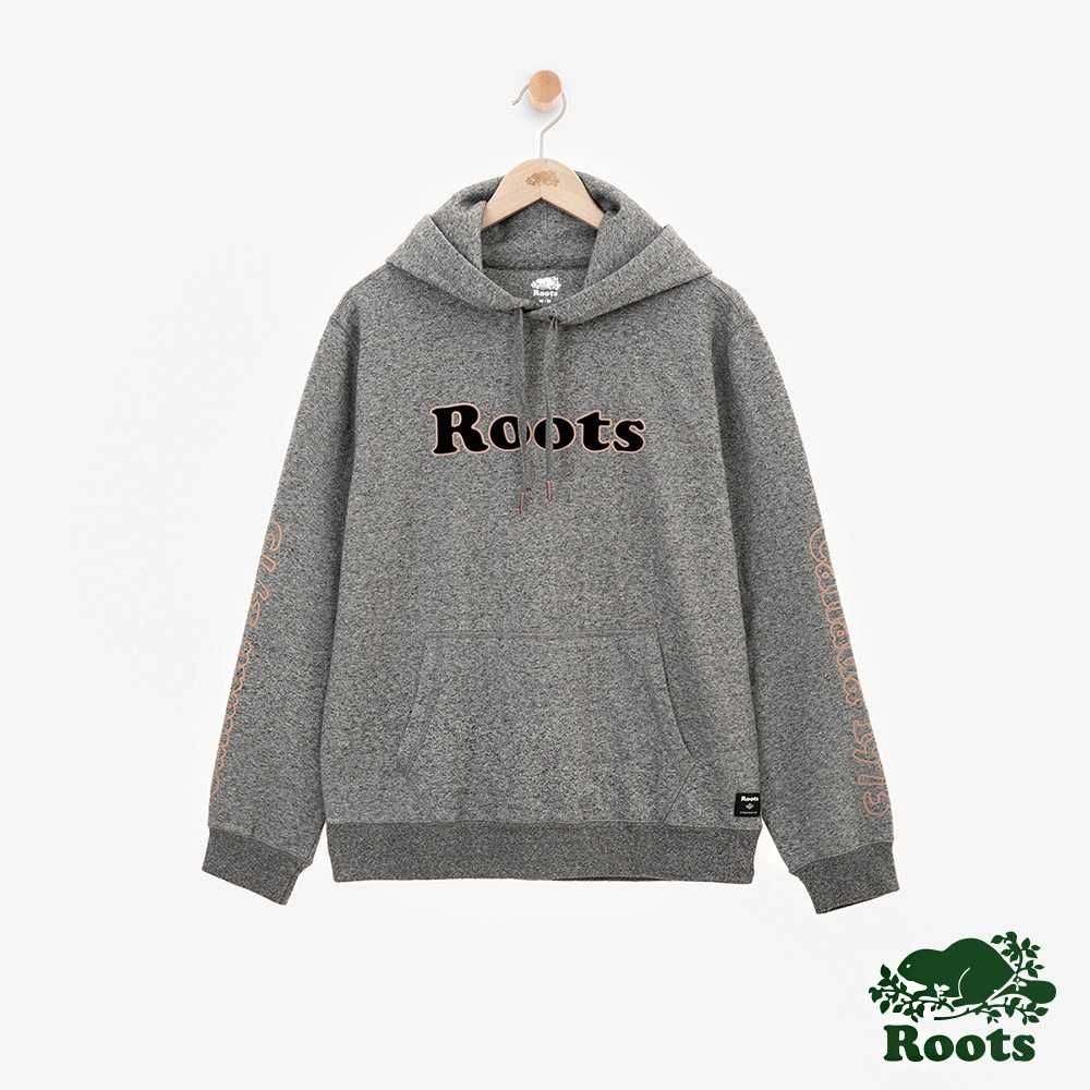 ROOTS 男裝- 燙金庫柏連帽上衣-灰色