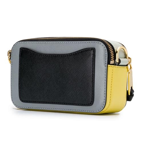 MARC JACOBS Snapshot防刮牛皮相機包/斜背包-灰色x點點