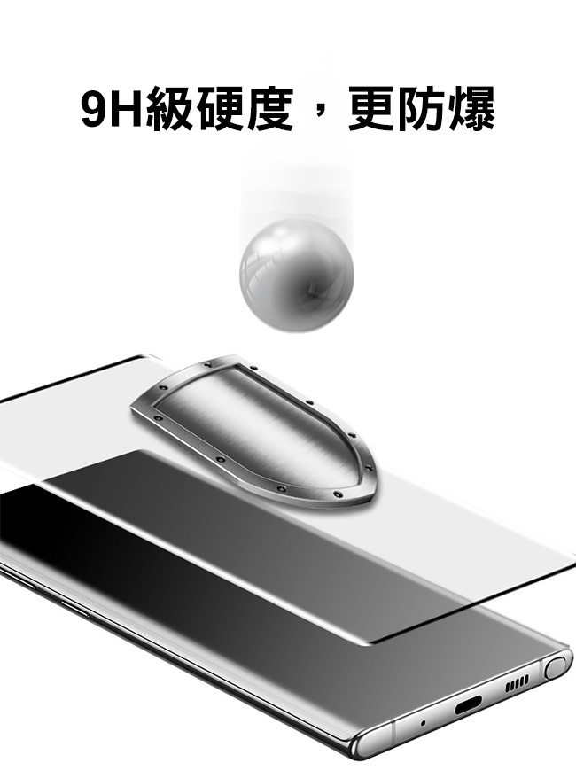 【SHOWHAN】SAMSUNG Note10 無邊解鎖版框膠 3D鋼化玻璃保護貼