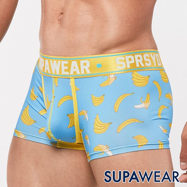 SUPAWEAR美味系列超彈性型男四角內褲(香蕉-淺藍色)