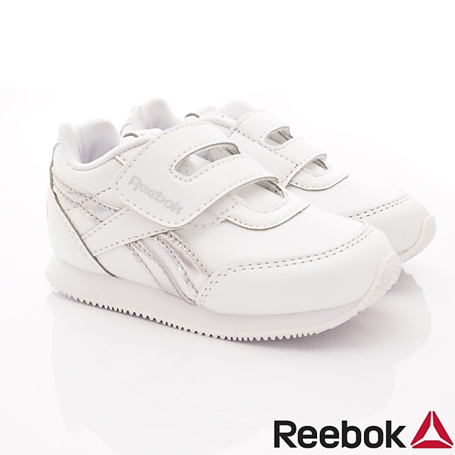 Reebok頂級童鞋 皮質炫銀邊飾運動鞋款 NI022白(寶寶段)
