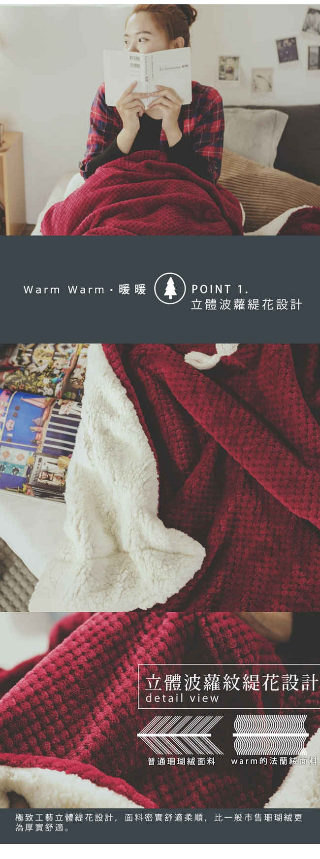 絲薇諾 Warm Warm羊羔絨毯/毛毯 (四色)