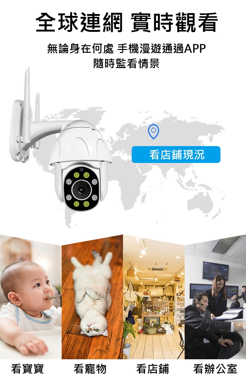 家護保1080P戶外語音攝影機【日夜全彩/智慧蹤蹤】有看頭APP遙控WIFI網路監視器YP08